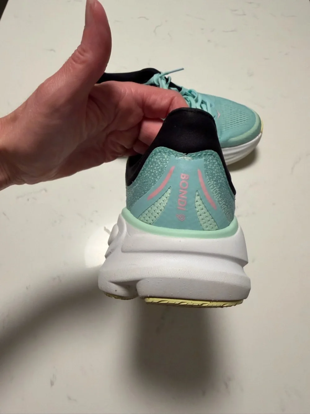 Hoka Bondi 9 Blue Spark/Mint Fluorite Size 7 VGUC - Picture 5 of 14